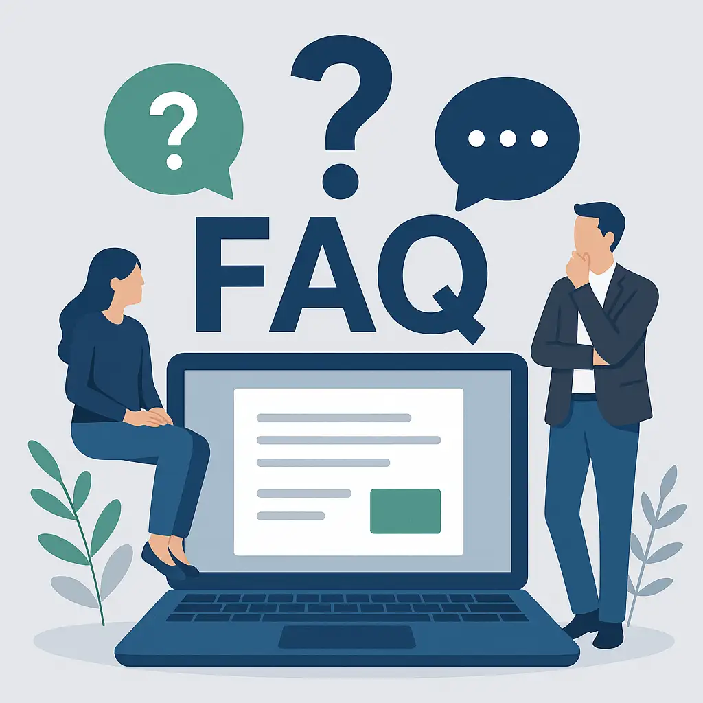 FAQ Bild für eine Fragesektion von AITS - Advanced IT Solutions, Webdesign & Hosting